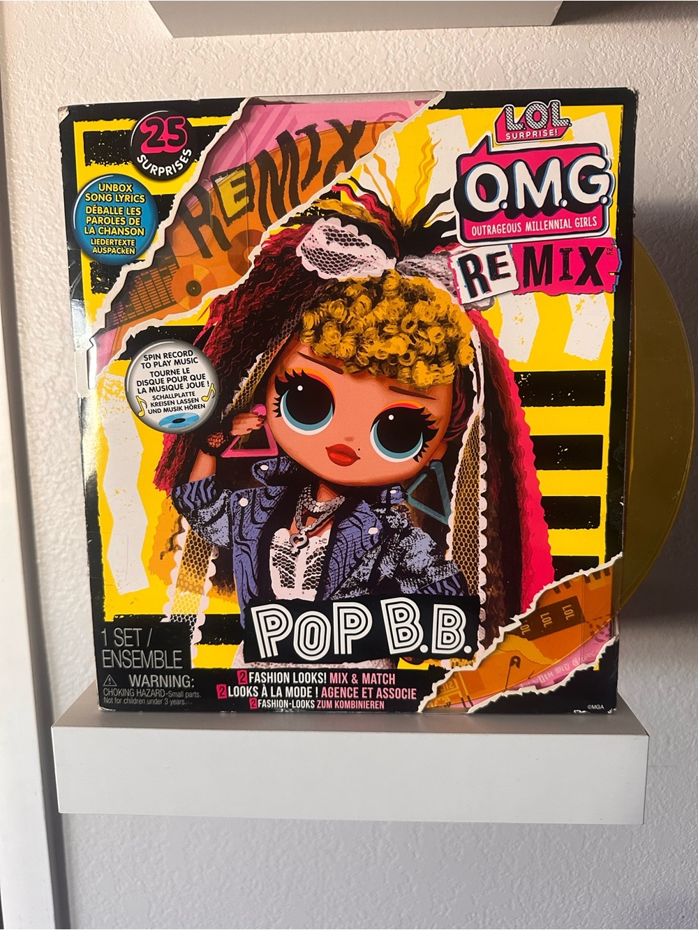 pop POP B.B. Remix Doll - Pink, Yellow & Black